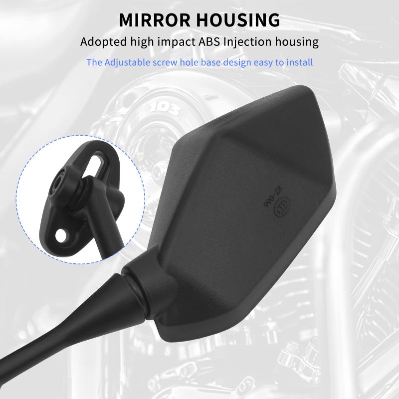 AHL Rear View Side Mirrors Compatible with Hyosung GT125R GT250R GT650R GT650S/HONDA CBR900 CBR919 CBR929 CBR954 1998-2003, 88110-MAS-E01 88120-MAS-E01 - Image 2